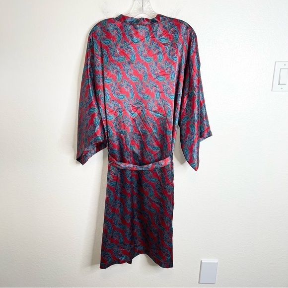 Victoria Secret Robe Vintage Gold Label One Size Paisley Satin Kimono Rare x - Picture 4 of 6